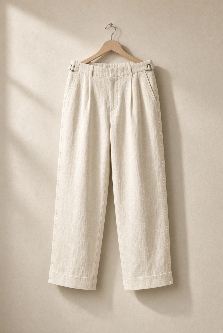 ASSANE — Pantalon droit lin & coton