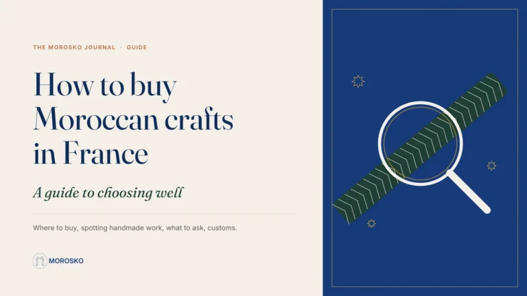 Morosko Journal cover: a guide to buying Moroccan crafts in France