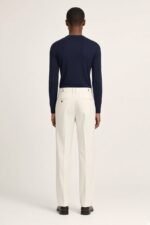 COLIN · Pantalon coton & lin — vue de dos, fond nacre