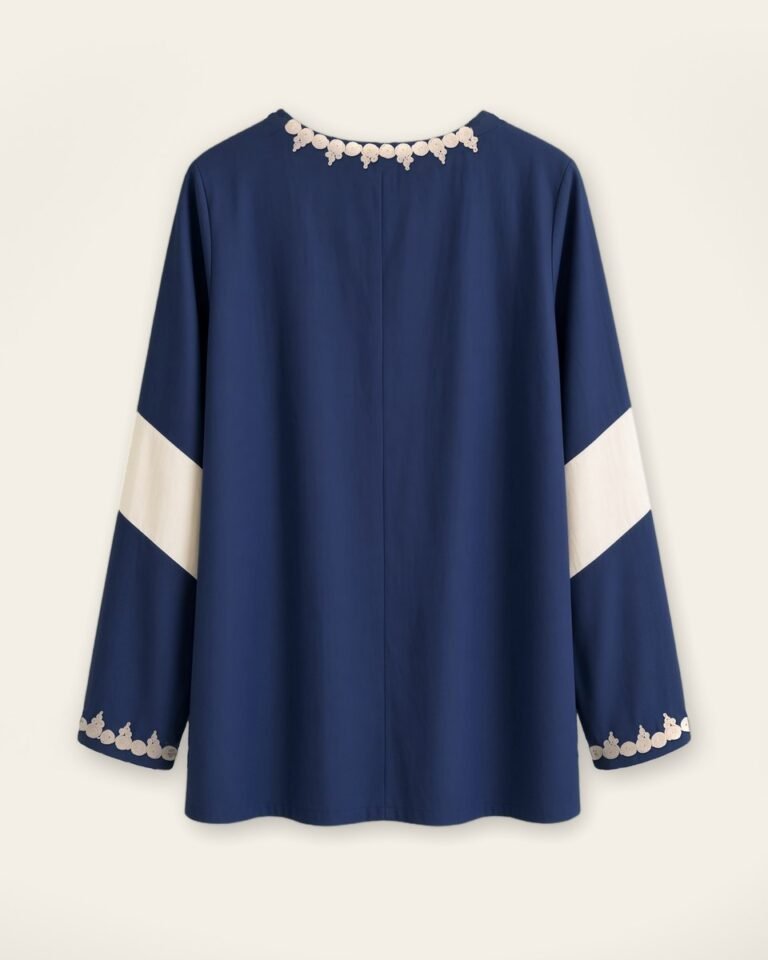 DRISSI, tunique navy — vue de dos