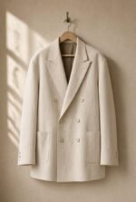 FITA, blazer croisé en lin crème de la collection ATLAS — vue principale