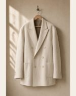 FITA, blazer croisé en lin crème — vue d'ensemble