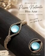 Bracelet pierre naturelle bleu azur, visuel Idrissi's brand