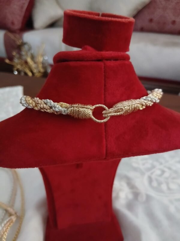 Collier torsadé doré et argenté