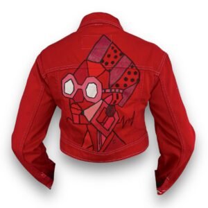 Veste RUBY PUNK rouge de Rime Sbai, vue de dos